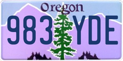 OR license plate 983YDE