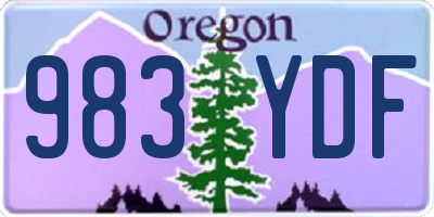 OR license plate 983YDF