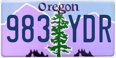 OR license plate 983YDR