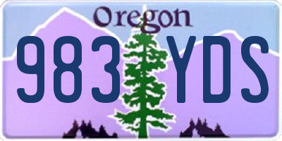 OR license plate 983YDS