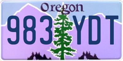 OR license plate 983YDT