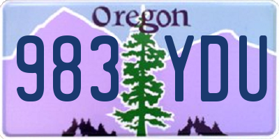 OR license plate 983YDU