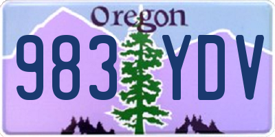 OR license plate 983YDV