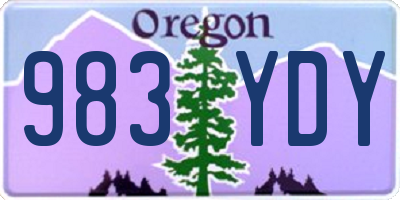 OR license plate 983YDY