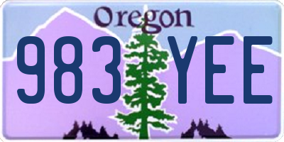 OR license plate 983YEE