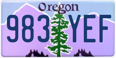 OR license plate 983YEF