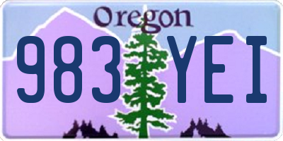 OR license plate 983YEI