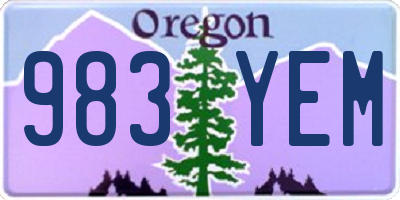 OR license plate 983YEM
