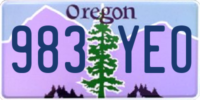 OR license plate 983YEO