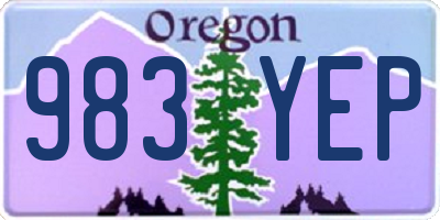 OR license plate 983YEP