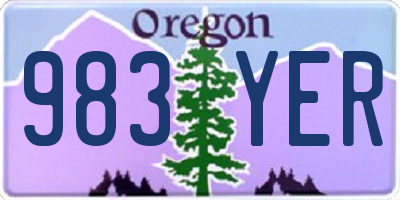 OR license plate 983YER