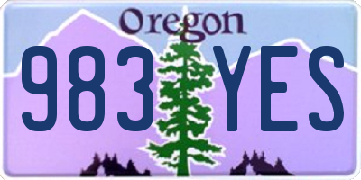 OR license plate 983YES