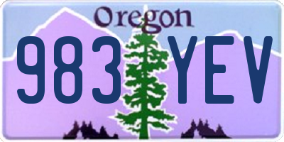 OR license plate 983YEV