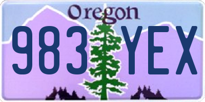 OR license plate 983YEX