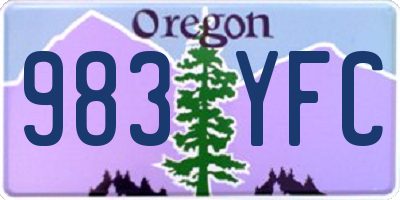 OR license plate 983YFC
