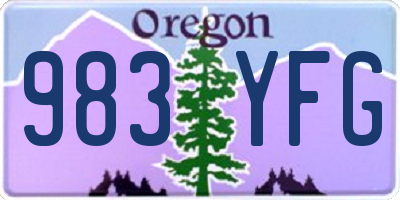 OR license plate 983YFG