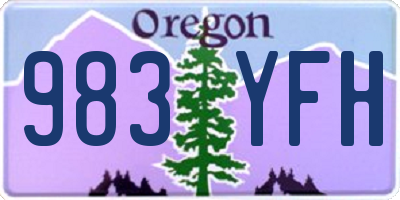 OR license plate 983YFH