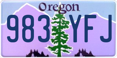 OR license plate 983YFJ