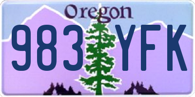 OR license plate 983YFK