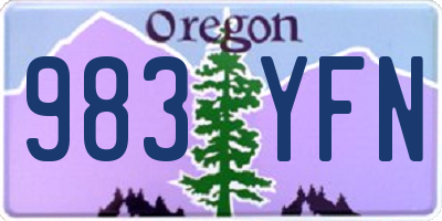 OR license plate 983YFN