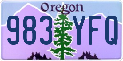 OR license plate 983YFQ