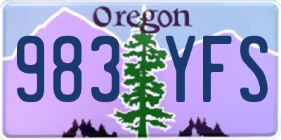 OR license plate 983YFS