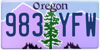 OR license plate 983YFW