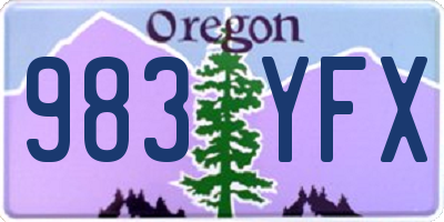 OR license plate 983YFX