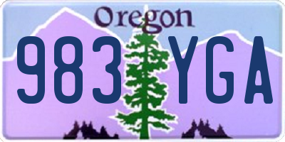 OR license plate 983YGA
