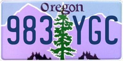 OR license plate 983YGC