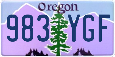 OR license plate 983YGF