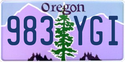 OR license plate 983YGI