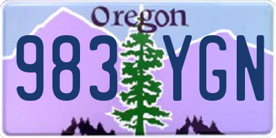 OR license plate 983YGN