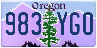 OR license plate 983YGO