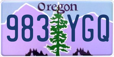 OR license plate 983YGQ