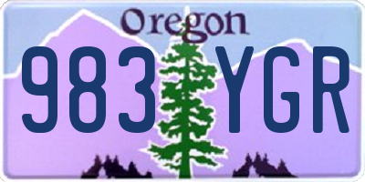 OR license plate 983YGR