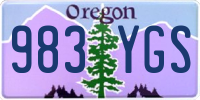 OR license plate 983YGS