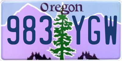 OR license plate 983YGW