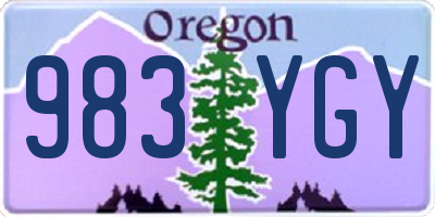 OR license plate 983YGY