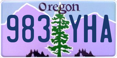 OR license plate 983YHA