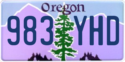 OR license plate 983YHD