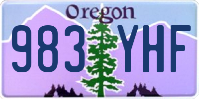 OR license plate 983YHF