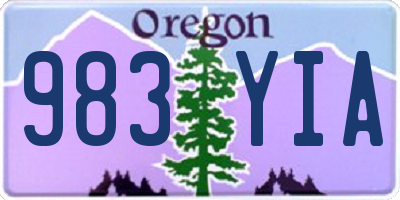 OR license plate 983YIA