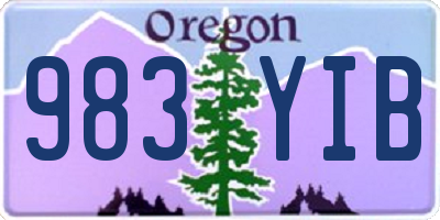 OR license plate 983YIB