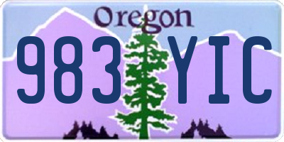 OR license plate 983YIC