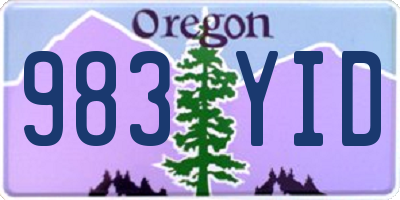 OR license plate 983YID