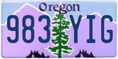 OR license plate 983YIG