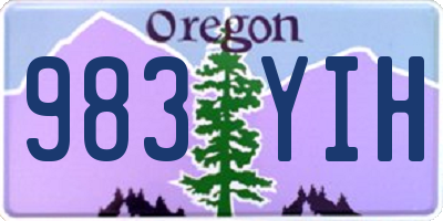 OR license plate 983YIH