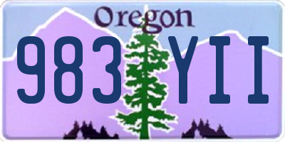 OR license plate 983YII