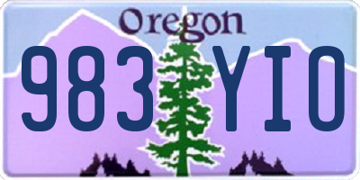 OR license plate 983YIO